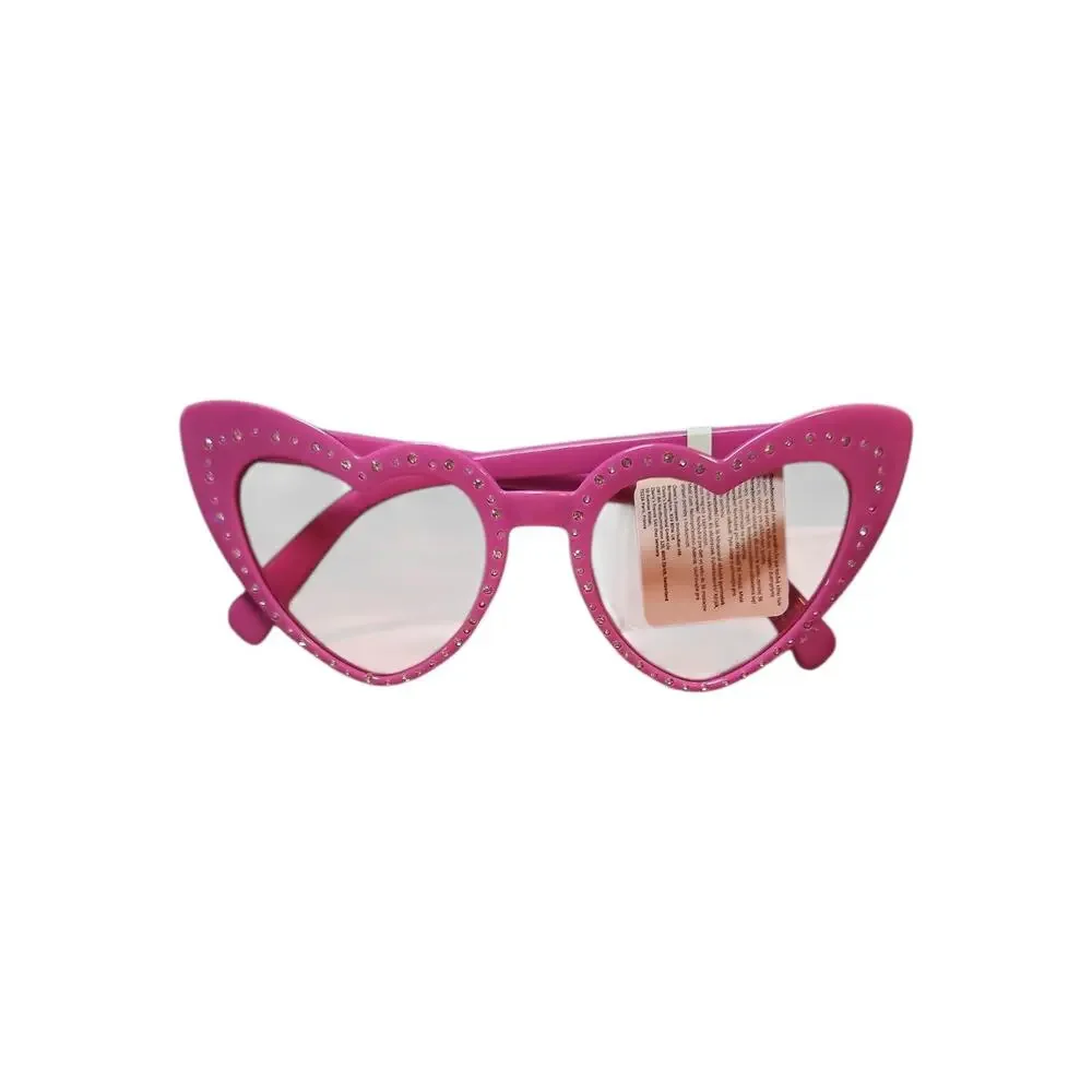 Barbie Trendy Cateye Rhinestone Love Heart Shaped Sunglasses